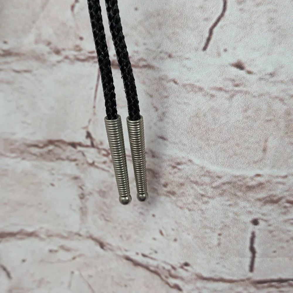 Silver Tone and Turquoise Thunderbird Bolo Tie Vintage - Picture 3 of 5